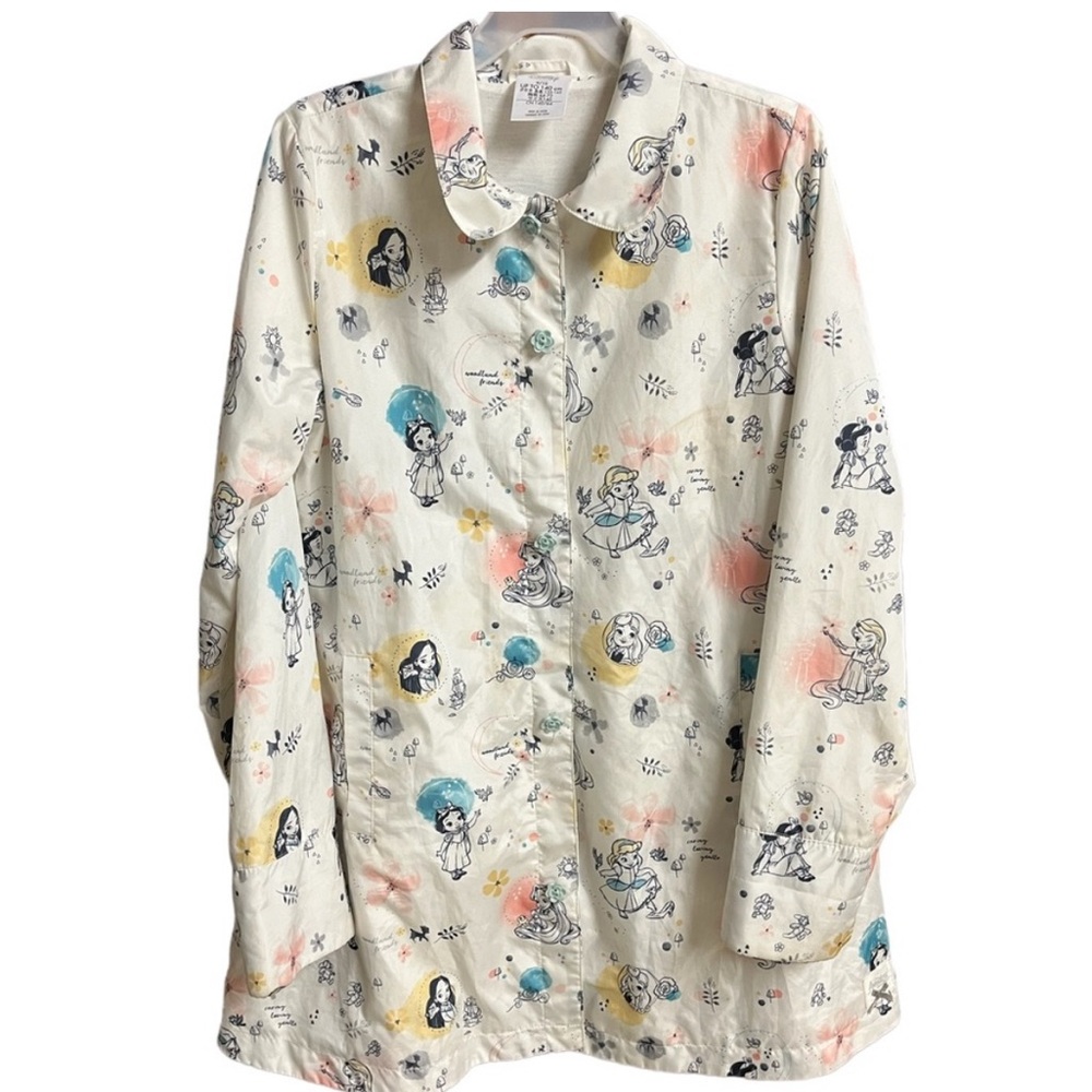 Disney Women's Blouse with Character Print - Cream, Blue, Pink